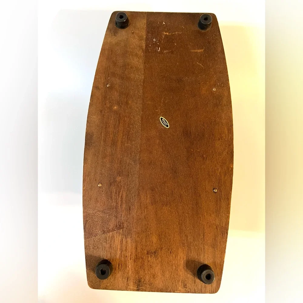 VTG Wooden Stand Ship's Wheel Serving Bar Tray for Bottle & Shot Glasses Handles